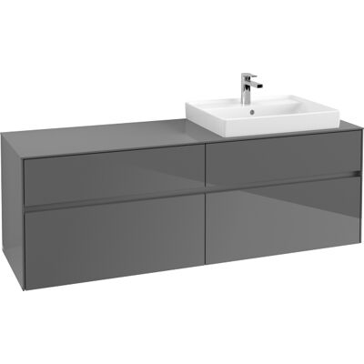 Villeroy & Boch Collaro Armoire Sous Lavabo - 4 Tiroirs - Gris - Publicité Villeroy & Boch Collaro Armoire Sous Lavabo - 4 Tiroirs - Gris - Publicité