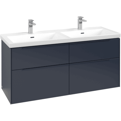 Villeroy & Boch Subway 3.0 Armoire de Salle de Bains - Marine Blue, 4 Tiroirs, Éclairage LED - Publicité Villeroy & Boch Subway 3.0 Armoire de Salle de Bains - Marine Blue, 4 Tiroirs, Éclairage LED - Publicité