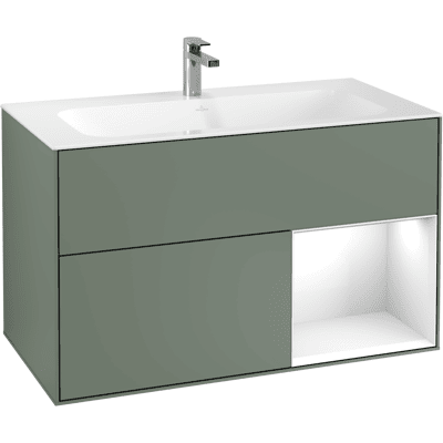 Villeroy & Boch Finion Meuble sous-lavabo - Laque mate olive - Publicité Villeroy & Boch Finion Meuble sous-lavabo - Laque mate olive - Publicité