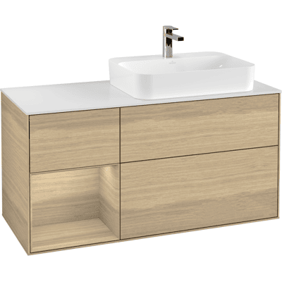 Villeroy & Boch Finion Meuble de salle de bain - 120cm, Blanc Mat, Noyer en Chêne - Publicité Villeroy & Boch Finion Meuble de salle de bain - 120cm, Blanc Mat, Noyer en Chêne - Publicité