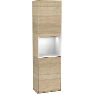 Villeroy & Boch Armoire Finion - Noyer / Laque Blanc Mat - 2 Portes - Publicité Villeroy & Boch Armoire Finion - Noyer / Laque Blanc Mat - 2 Portes - Publicité