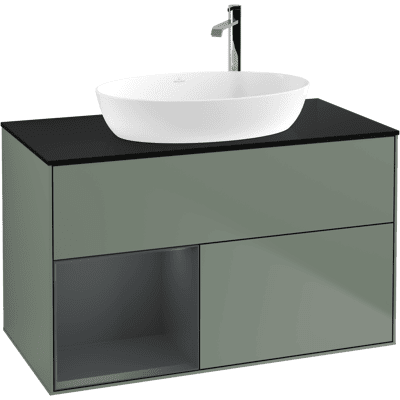 Villeroy & Boch Finion Meuble de salle de bain - Laque mate olive, 100cm, LED - Publicité Villeroy & Boch Finion Meuble de salle de bain - Laque mate olive, 100cm, LED - Publicité