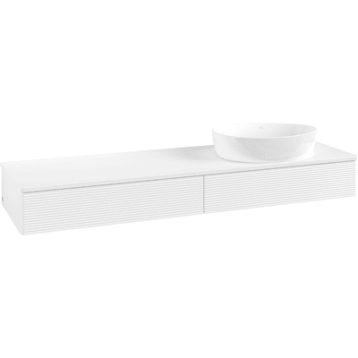 Villeroy & Boch Antao Meuble Suspendu - 160x19cm, 2 Tiroirs - Publicité Villeroy & Boch Antao Meuble Suspendu - 160x19cm, 2 Tiroirs - Publicité