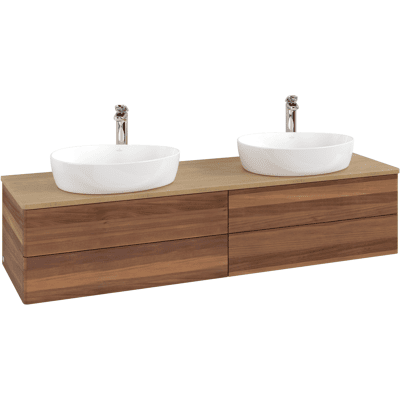 Villeroy & Boch Antao Placard mural - 4 tiroirs, Finition bois naturel - Publicité Villeroy & Boch Antao Placard mural - 4 tiroirs, Finition bois naturel - Publicité