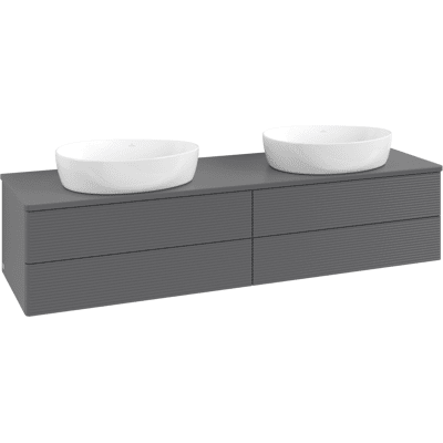 Villeroy & Boch Antao Meuble Mural - 4 Tiroirs - Fermeture Douce - Sans Trou pour Robinet - Publicité Villeroy & Boch Antao Meuble Mural - 4 Tiroirs - Fermeture Douce - Sans Trou pour Robinet - Publicité