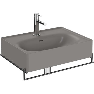 Ensemble lavabo Vitra Equal 66052 avec lavabo 60cm - Robinet au centre, Gris pierre mat - Publicité Ensemble lavabo Vitra Equal 66052 avec lavabo 60cm - Robinet au centre, Gris pierre mat - Publicité