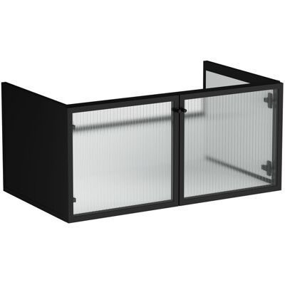 Vitra Liquid 88x51x41cm Armoire Sous Lavabo Noire Mat - Meuble de Salle de Bain - Publicité Vitra Liquid 88x51x41cm Armoire Sous Lavabo Noire Mat - Meuble de Salle de Bain - Publicité