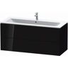 Duravit L-Cube LC624304040 Schwarz Hochglanz , 122x55x48.1cm, 2 tiroirs