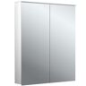 Armoire à miroir éclairée en saillie style Emco pure 2 979706402 600x711mm, LED, avec voile de lumière, 2 portes, aluminium
