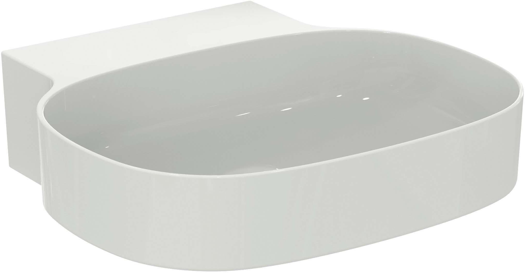 Ideal Standard X lavabo T439201 sans trou pour robinetterie, sans trop-plein, 500 x 480 x 135 mm, blanc