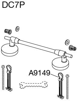 Pressalit Spezial charnière DC7P999 Inox , pour WC siège Projecta D , Universel , montage par le haut