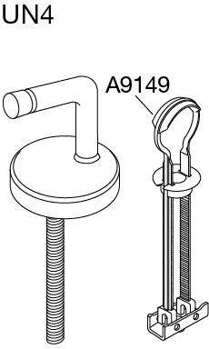 charnière Pressalit match0 UN4P999 Inox , pour siège WC Pressalit 2000, montage par le haut