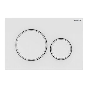 Geberit Sigma 20 plaque de declenchement 115882111 Plaque / bouton blanc , bague blanc mat, pour double chasse