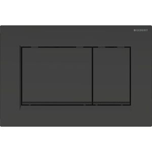 Geberit Sigma 30 115883161 Plaque / bouton noir mat, bandes noires, pour double chasse, plastique