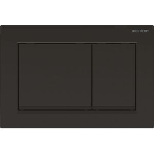 Plaque de recouvrement Geberit Omega 115080DW1 plaque/bouton noir, rayures noires mates, pour double chasse