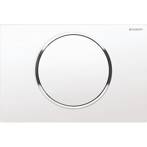 Geberit Sigma 10 115758KJ5 pour butee de chasse affleurante, blanc / chrome / blanc