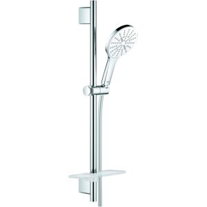 Grohe Rainshower douche match0 26577LS0 moon white, barre de douche 600 mm, 3 modes de jet, limiteur de debit 9,5 l / min