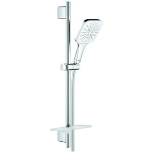 Grohe Rainshower douche match0 26584LS0 moon white, barre de douche 600 mm, 3 modes de jet, limiteur de debit 9,5 l / min