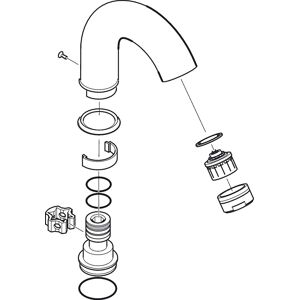 Hansgrohe Axor Carlton bec 95035000 adapte au mitigeur lave-mains 2 poignees, chrome