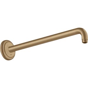 bras de douche hansgrohe 27348140 389mm, angle de 90 degres, montage mural, bronze brosse