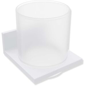 Hewi System 900 Q tasse en verre 900Q04.00060DX thermolaque blanc mat profond, avec support metallique