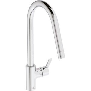 Ideal Standard de cuisine Gusto BD415AA chrome , avec bec haut et douchette extractible, basse pression