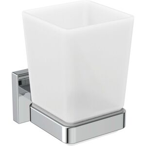 Ideal Standard Cube porte-verres E2204AA Verre satine, avec kit de montage, chrome