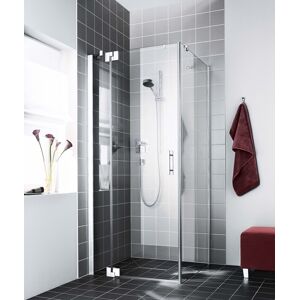 Kermi Filia XP porte battante 1 vantail avec partie fixe FX1WR08318VYK 83 x 185 cm, argent brillant, ESG SR Opaco Clean, droite, espace douche