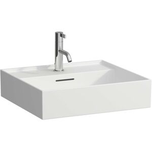 LAUFEN Kartell , 50x46cm, blanc mat, avec trop-plein & trou pour robinet, ceramique saphir