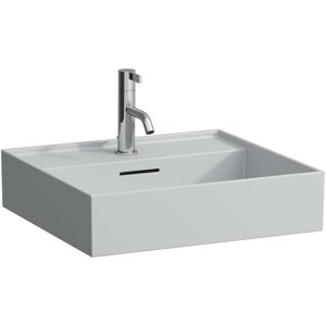 LAUFEN Kartell lavabo 8103327591091, 50x46cm, gris, avec trop-plein, sans trou pour robinet, ceramique saphir