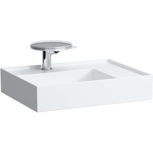 LAUFEN Kartell vasque 8103340008151, 60x46cm, blanc , etagere a droite, 2 trous pour robinetterie, ceramique saphir