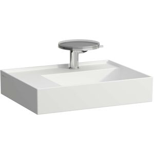 LAUFEN Kartell lavabo 8103357571121, 60x46cm, blanc mat, etagere a gauche, sans robinet, saphir ceramique