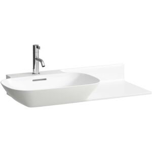 Lavabo LAUFEN INO 8133024001041, 90x45cm, LCC, etagere a droite, trop-plein & trou pour robinet, ceramique saphir