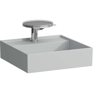 LAUFEN Kartell lave-mains 8153317591581, 46x46cm, gris, 3 trous pour robinetterie, ceramique saphir