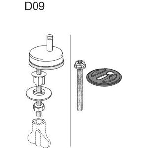 Pressalit Universal - charniere Flex D09999 Inox , pour siege WC Delight , installation par le haut et le bas