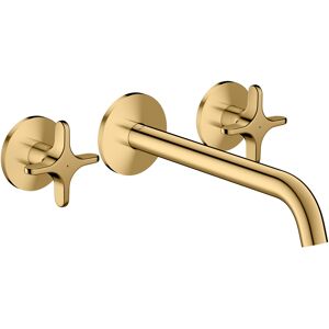 Mitigeur bain/douche 3 trous hansgrohe AXOR One 48430990 encastré, saillie 220 mm, pour montage mural, avec poignée croisillon, aspect or poli - Publicité Mitigeur bain/douche 3 trous hansgrohe AXOR One 48430990 encastré, saillie 220 mm, pour montage mural, avec poignée croisillon, aspect or poli - Publicité