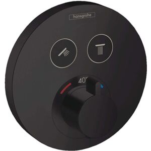 Hansgrohe Set de finition ShowerSelect S 15743670 thermostat à 2 Verbraucher , pour 2 Verbraucher , noir mat - Publicité