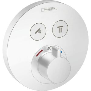 Hansgrohe Set de finition ShowerSelect S 15743700 thermostat à 2 Verbraucher , pour 2 Verbraucher , blanc mat - Publicité