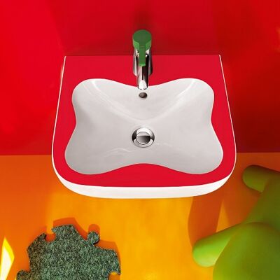 LAVE-LINGE LAUFEN Florakids - Trou pour robinet central - Avec trop-plein - 450x410 - Lavabo - Publicité LAVE-LINGE LAUFEN Florakids - Trou pour robinet central - Avec trop-plein - 450x410 - Lavabo - Publicité