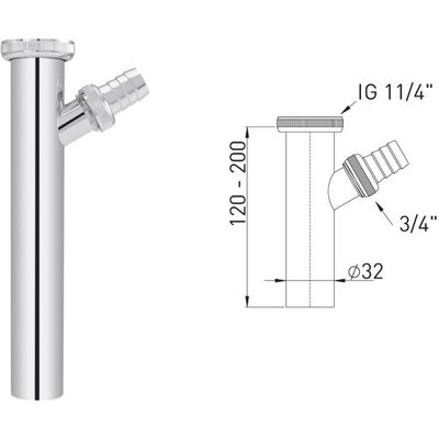 Tube réglable ASW 1 1/4" x 200 mm Chrome - Tube réglable - Publicité Tube réglable ASW 1 1/4" x 200 mm Chrome - Tube réglable - Publicité