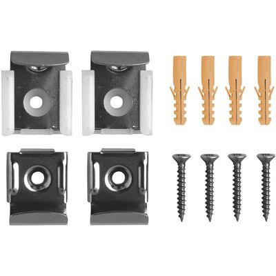 Ensemble de Clips pour Miroirs ASW Stedo - Acier inoxydable, 4 pièces, jusqu'à 10 kg - Publicité Ensemble de Clips pour Miroirs ASW Stedo - Acier inoxydable, 4 pièces, jusqu'à 10 kg - Publicité