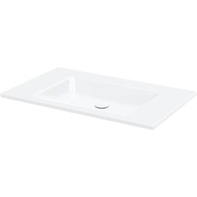 qua Lavabo encastré - Blanc - 80x49,5cm - Sans trou pour robinet - Publicité qua Lavabo encastré - Blanc - 80x49,5cm - Sans trou pour robinet - Publicité