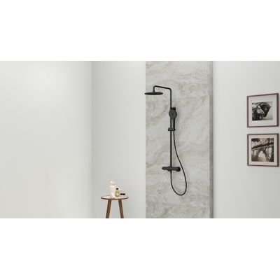 Système de douche thermostatique Bravat ShowerSystem 3591779 noir mat - Publicité Système de douche thermostatique Bravat ShowerSystem 3591779 noir mat - Publicité