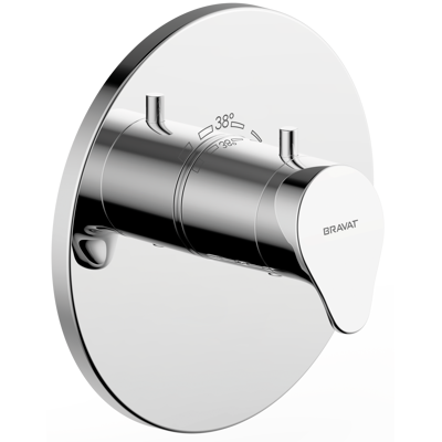 Ensemble thermostat de douche Bravat Palma, référence 3516082, chromé - Publicité Ensemble thermostat de douche Bravat Palma, référence 3516082, chromé - Publicité