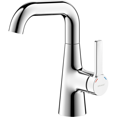 Mitigeur de lavabo Bravat Chicago 3555013, bec, bonde clic, chromé - Publicité Mitigeur de lavabo Bravat Chicago 3555013, bec, bonde clic, chromé - Publicité