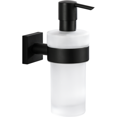 Distributeur de savon liquide Bravat Quaruna 753899, verre dépoli, noir mat, à coller ou à visser - Publicité Distributeur de savon liquide Bravat Quaruna 753899, verre dépoli, noir mat, à coller ou à visser - Publicité