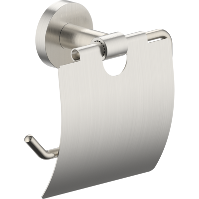 Porte-papier toilette Bravat Varuna 778980 avec couvercle, finition inox, à coller ou à visser - Publicité Porte-papier toilette Bravat Varuna 778980 avec couvercle, finition inox, à coller ou à visser - Publicité
