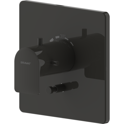 Ensemble thermostat encastré pour bain et douche Bravat Milano 3564079, noir mat - Publicité Ensemble thermostat encastré pour bain et douche Bravat Milano 3564079, noir mat - Publicité