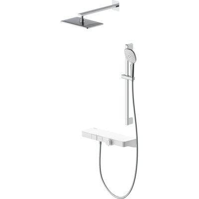 Système de Douche Thermostat Vienna de Bravat - Blanc/Chrome - 3591532 - Publicité Système de Douche Thermostat Vienna de Bravat - Blanc/Chrome - 3591532 - Publicité