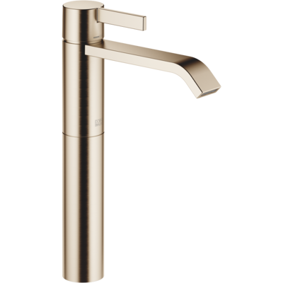 Dornbracht Mitigeur lavabo Or clair brossé avec base surélevée - Publicité Dornbracht Mitigeur lavabo Or clair brossé avec base surélevée - Publicité